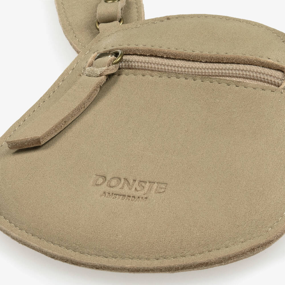 Donsje-Girls Beige Suede Bunny Purse (11cm) | Childrensalon Outlet