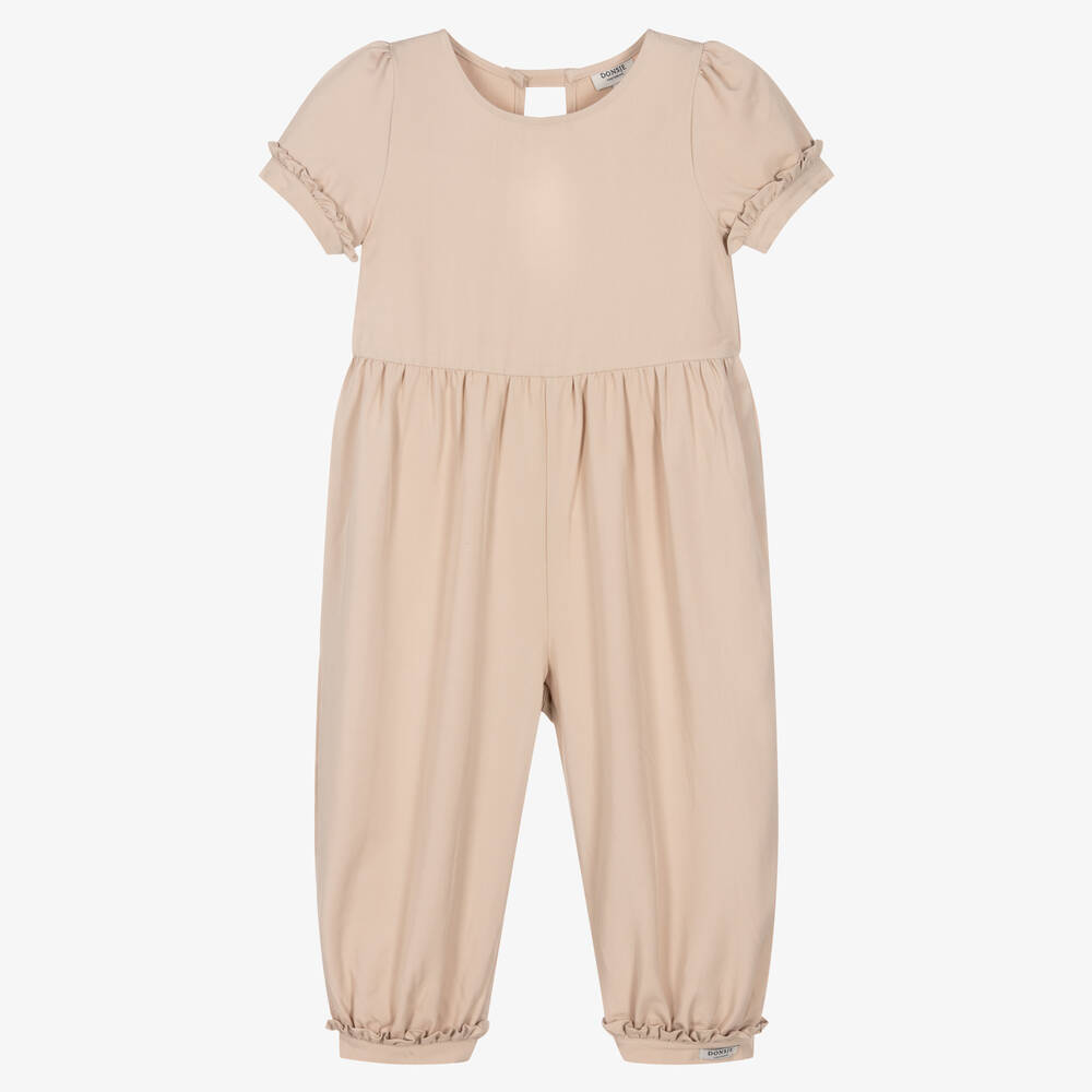 Donsje - Combinaison beige en sergé fille | Childrensalon