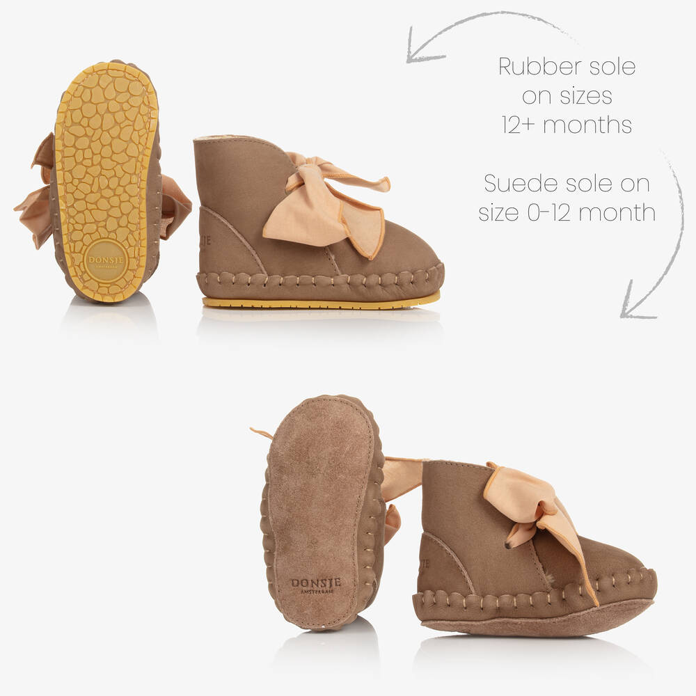 دونسجي-بوت جلد لون بني للمولودات | Childrensalon Outlet