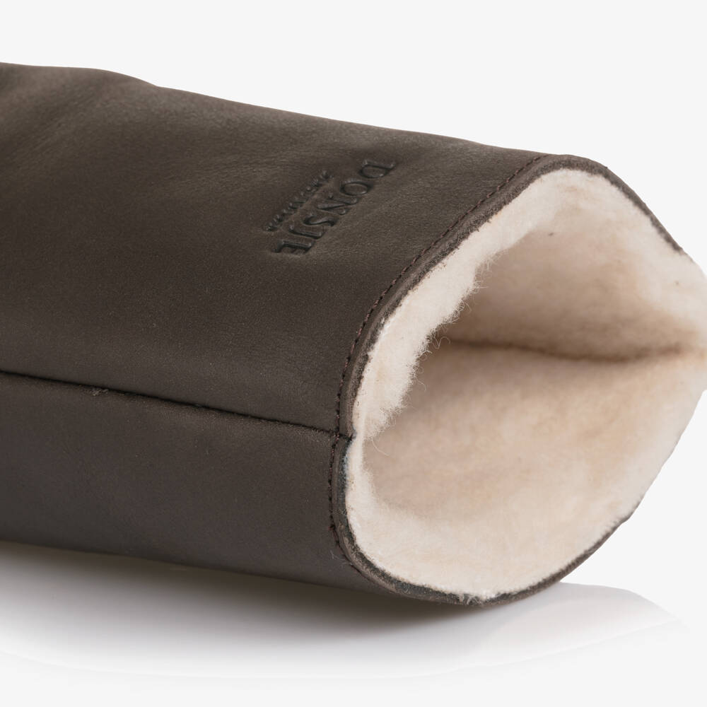 Donsje-Girls Brown Leather Daffy Boots with Fringing | Childrensalon Outlet