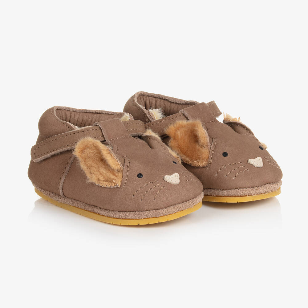 Donsje - Girls Brown Leather Squirrel Shoes | Childrensalon