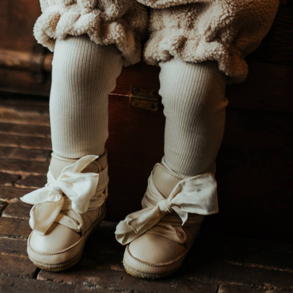 دونسجي-حذاء لمرحلة قبل المشي جلد لون عاجي | Childrensalon Outlet