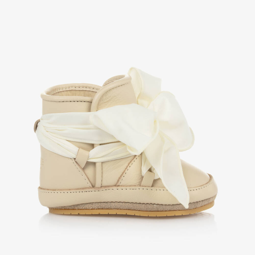 دونسجي-حذاء لمرحلة قبل المشي جلد لون عاجي | Childrensalon Outlet