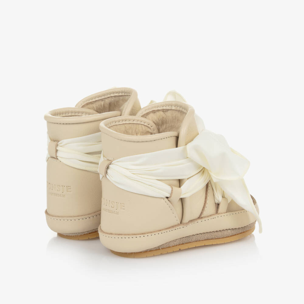 دونسجي-حذاء لمرحلة قبل المشي جلد لون عاجي | Childrensalon Outlet