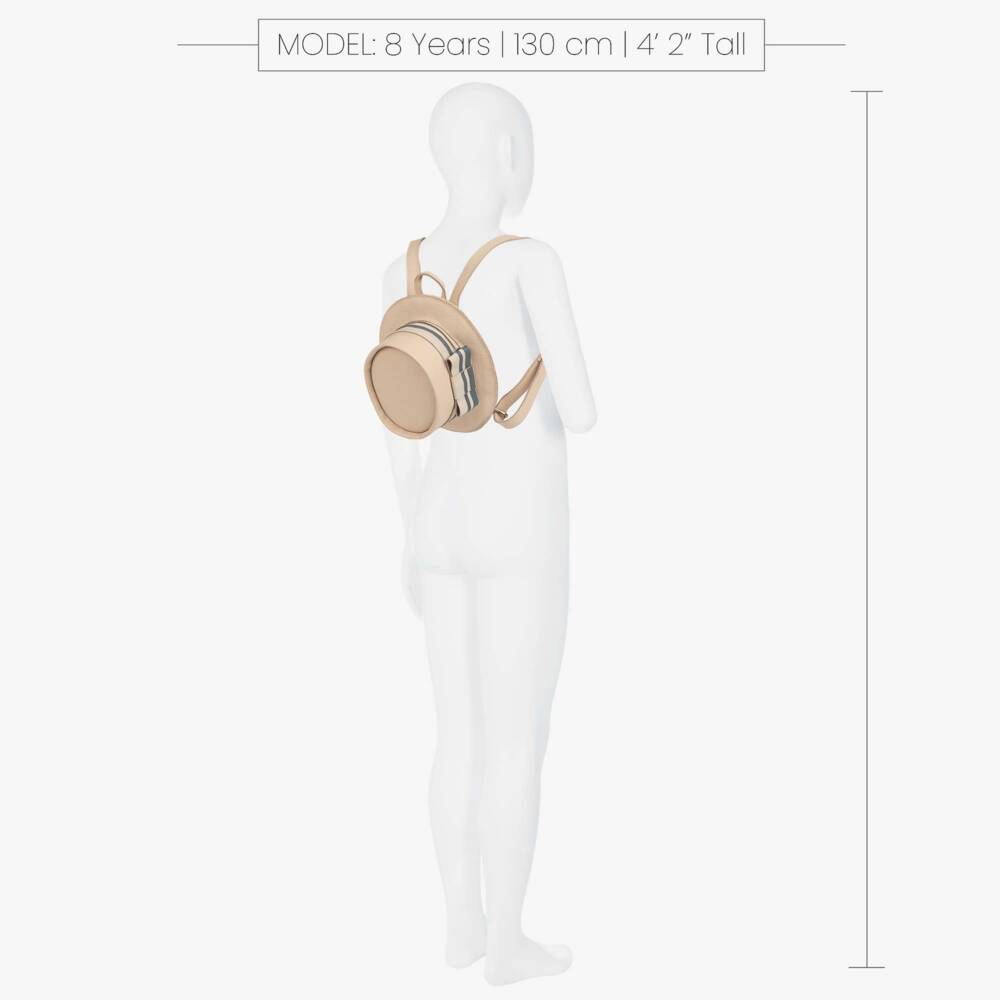 Donsje-Girls Cream Leather Hat Shape Backpack | Childrensalon Outlet