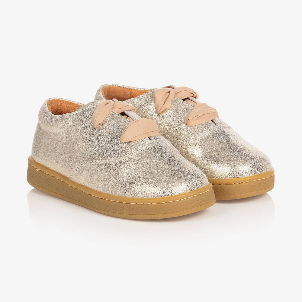 Donsje - Silberne Glitzer-Sneakers aus Leder | Childrensalon