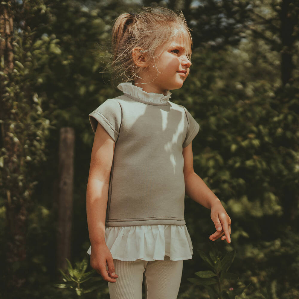 Donsje-Зеленый многоярусный хлопковый топ | Childrensalon Outlet