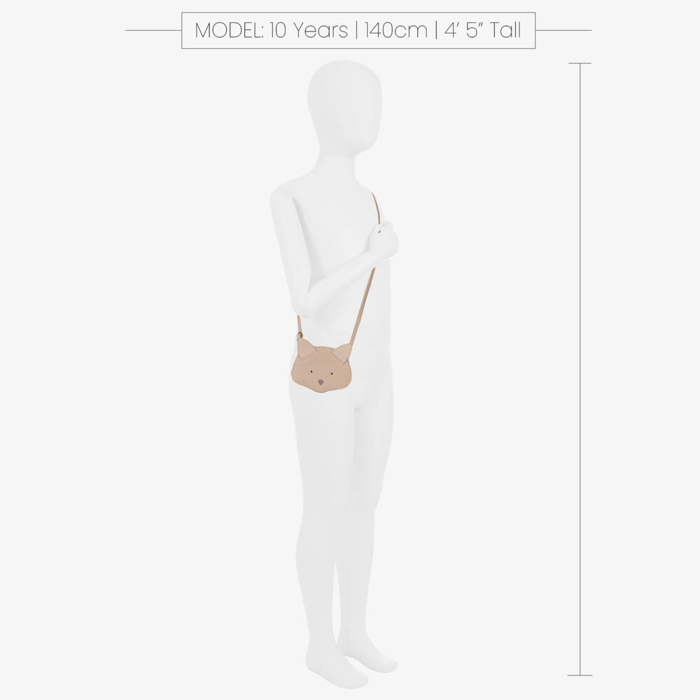 Donsje-Girls Grey Leather Cat Purse (12cm) | Childrensalon Outlet