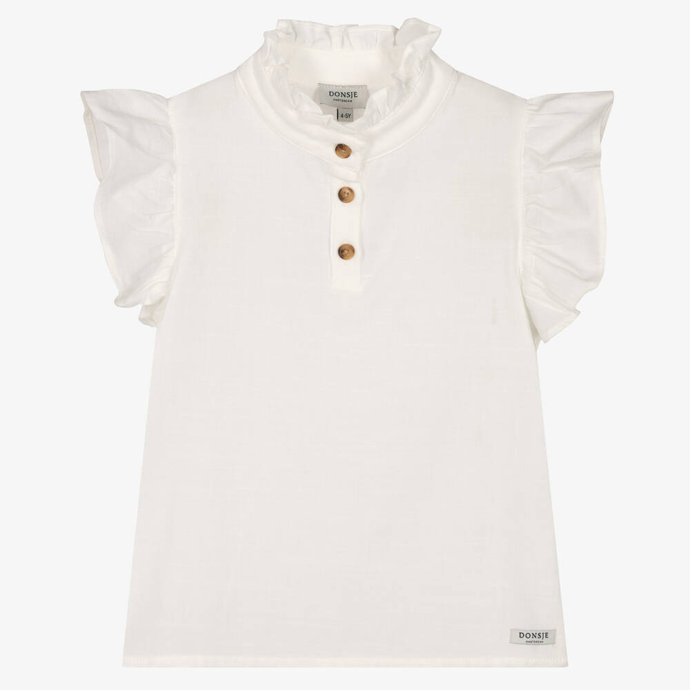 Donsje - Кремовая хлопковая блузка | Childrensalon