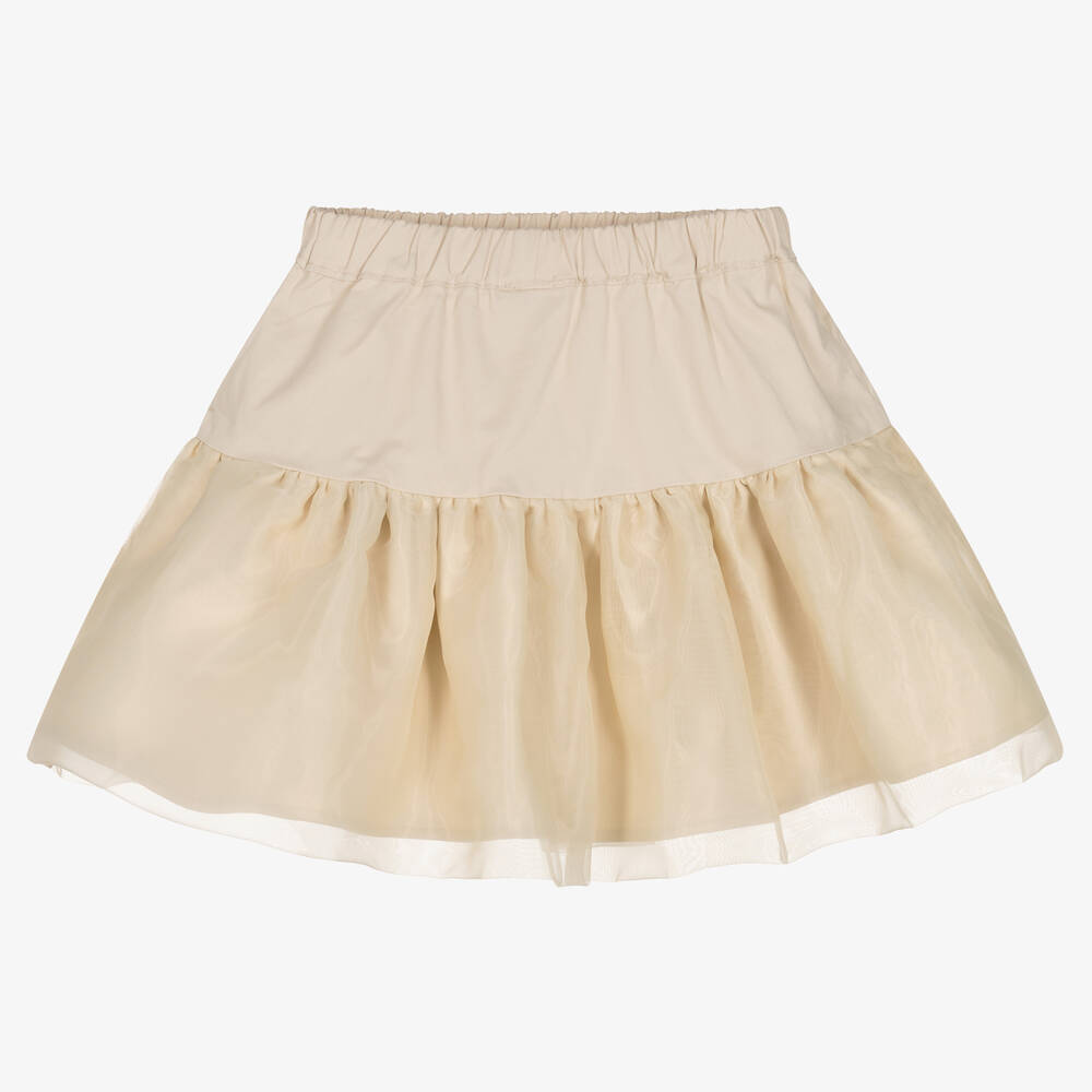 Donsje-Girls Ivory Cotton & Organza Skirt | Childrensalon Outlet
