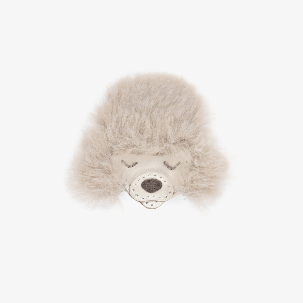 Donsje-Girls Ivory Fluffy Poodle Hair Elastic (6cm) | Childrensalon Outlet