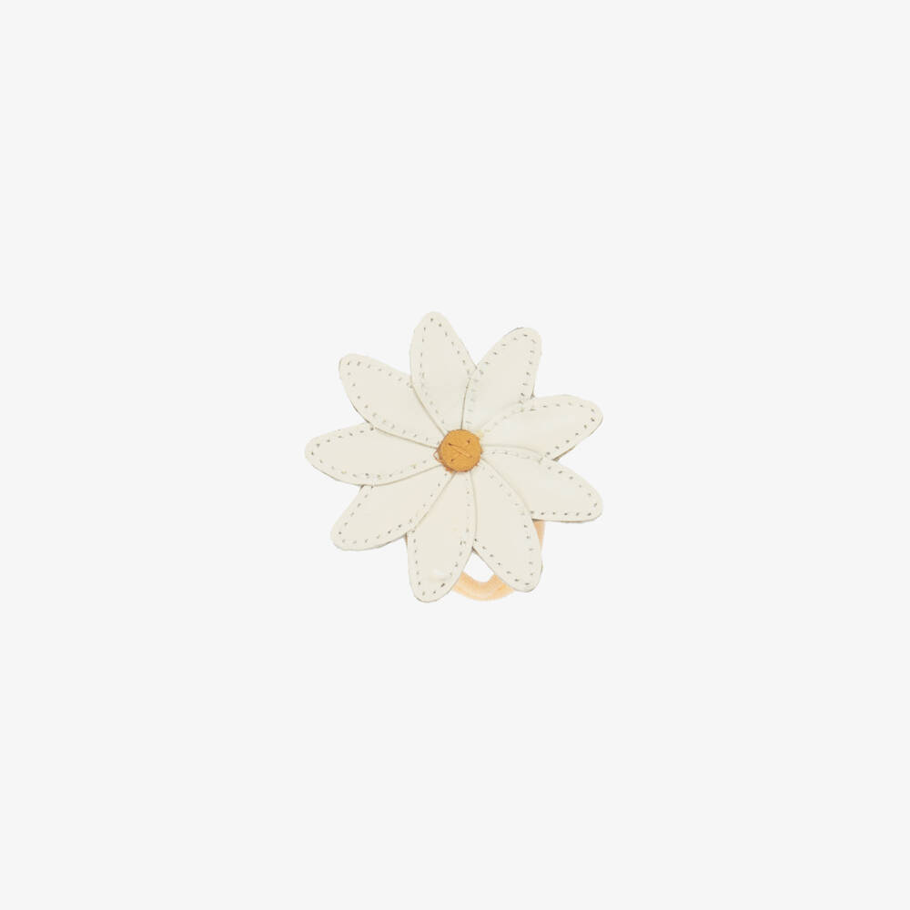 Donsje-Girls' Ivory Leather Floral Hair Tie | Childrensalon Outlet