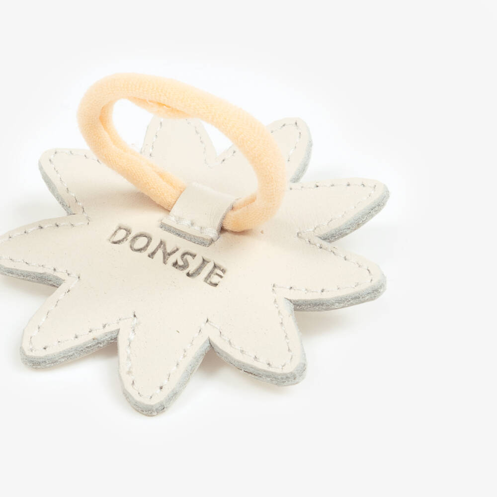 Donsje-ربطة شعر جلدية عاجية مزينة بالورود للبنات | Childrensalon Outlet