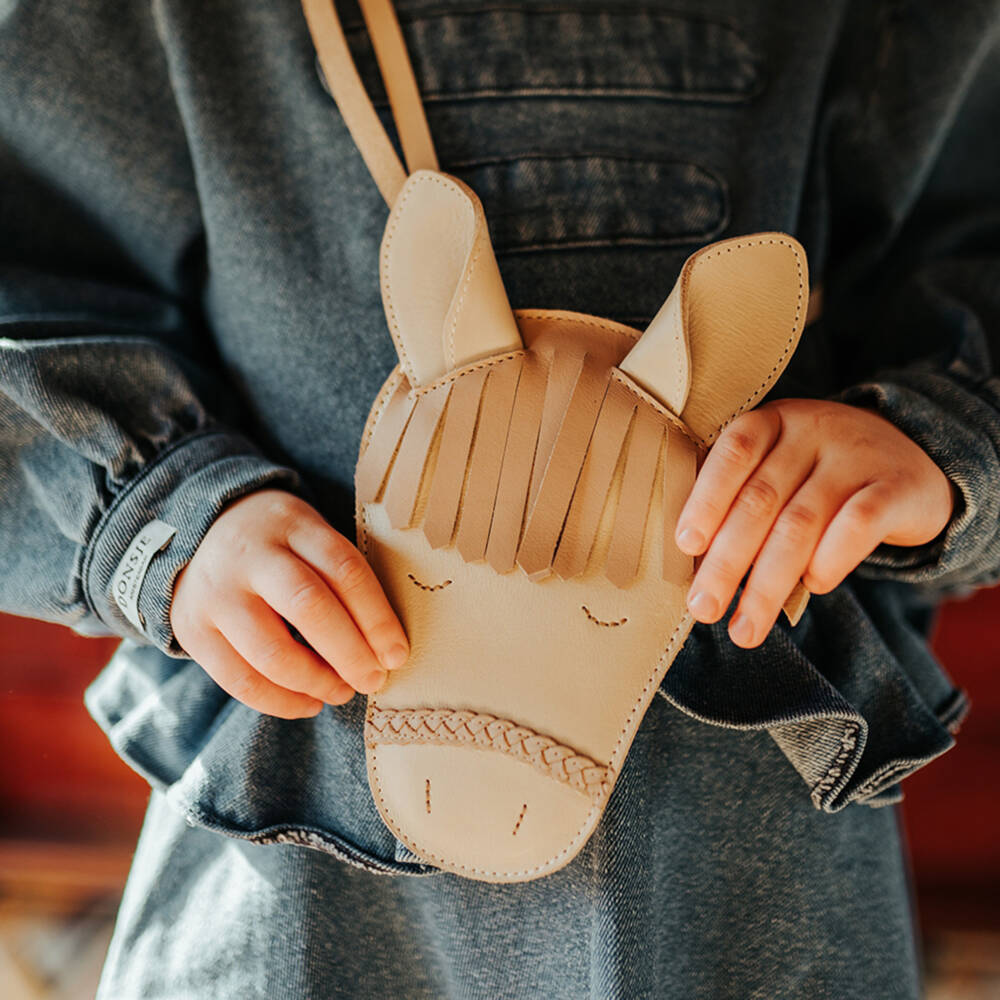 Donsje-Girls Ivory Leather Pony Satchel | Childrensalon Outlet