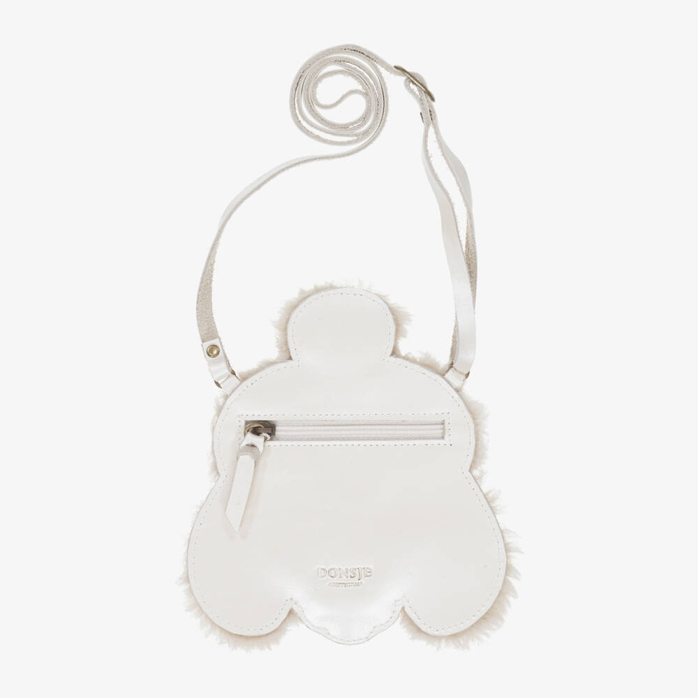 Donsje-Girls Ivory Leather Poodle Satchel | Childrensalon Outlet