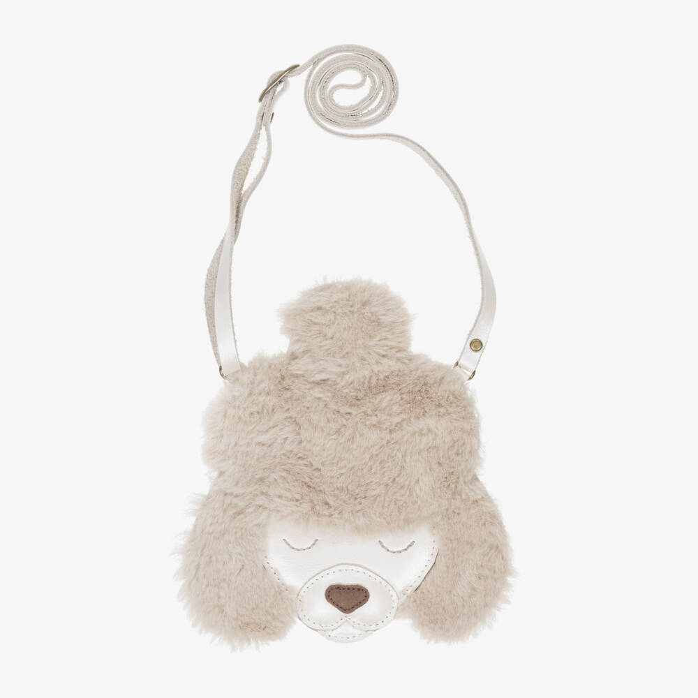 Donsje-Girls Ivory Leather Poodle Satchel | Childrensalon Outlet