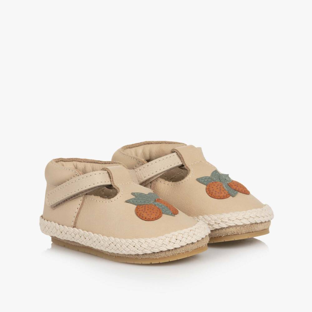 Donsje-Girls Ivory Leather Pre-Walker Shoes | Childrensalon Outlet