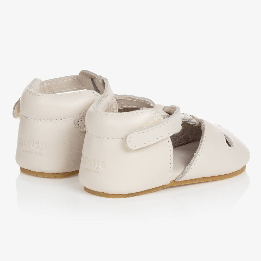 Donsje-Кремовые кожаные пинетки | Childrensalon Outlet