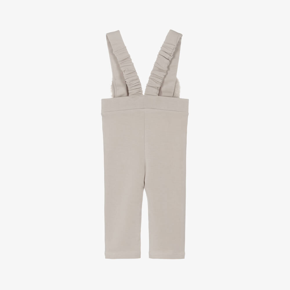 Donsje-Girls Ivory Rabbit Strap Leggings | Childrensalon Outlet