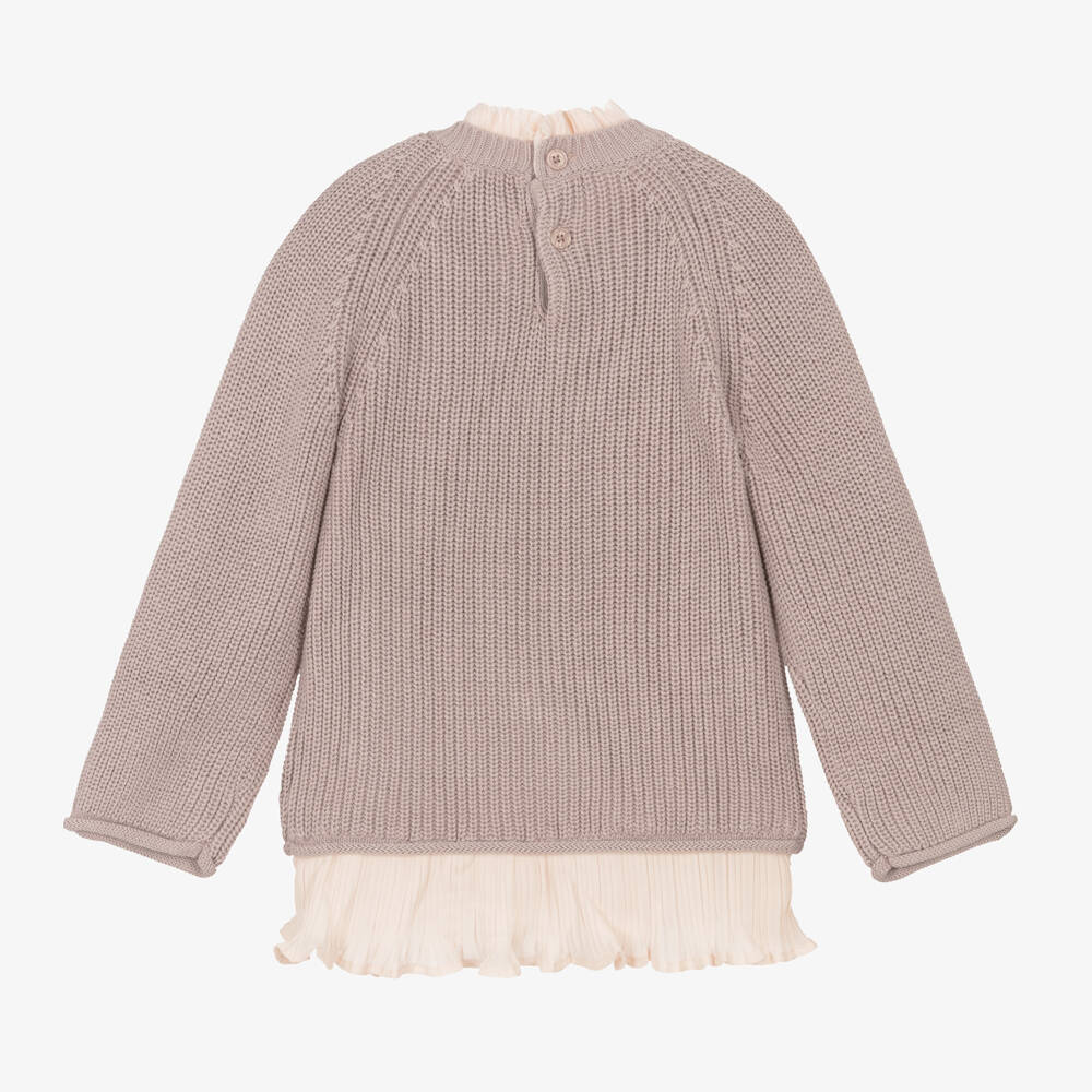 Donsje-Girls Lilac Knit Tunic Sweater | Childrensalon Outlet