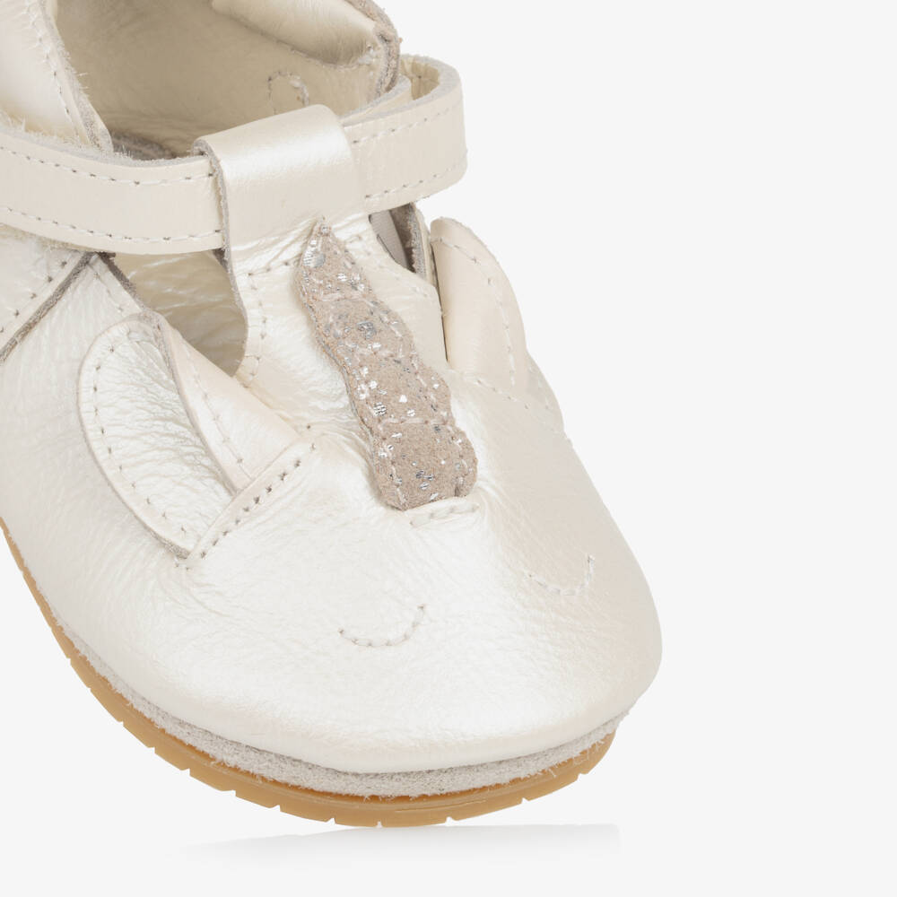 Donsje-Girls Off-White Leather Unicorn Booties | Childrensalon Outlet