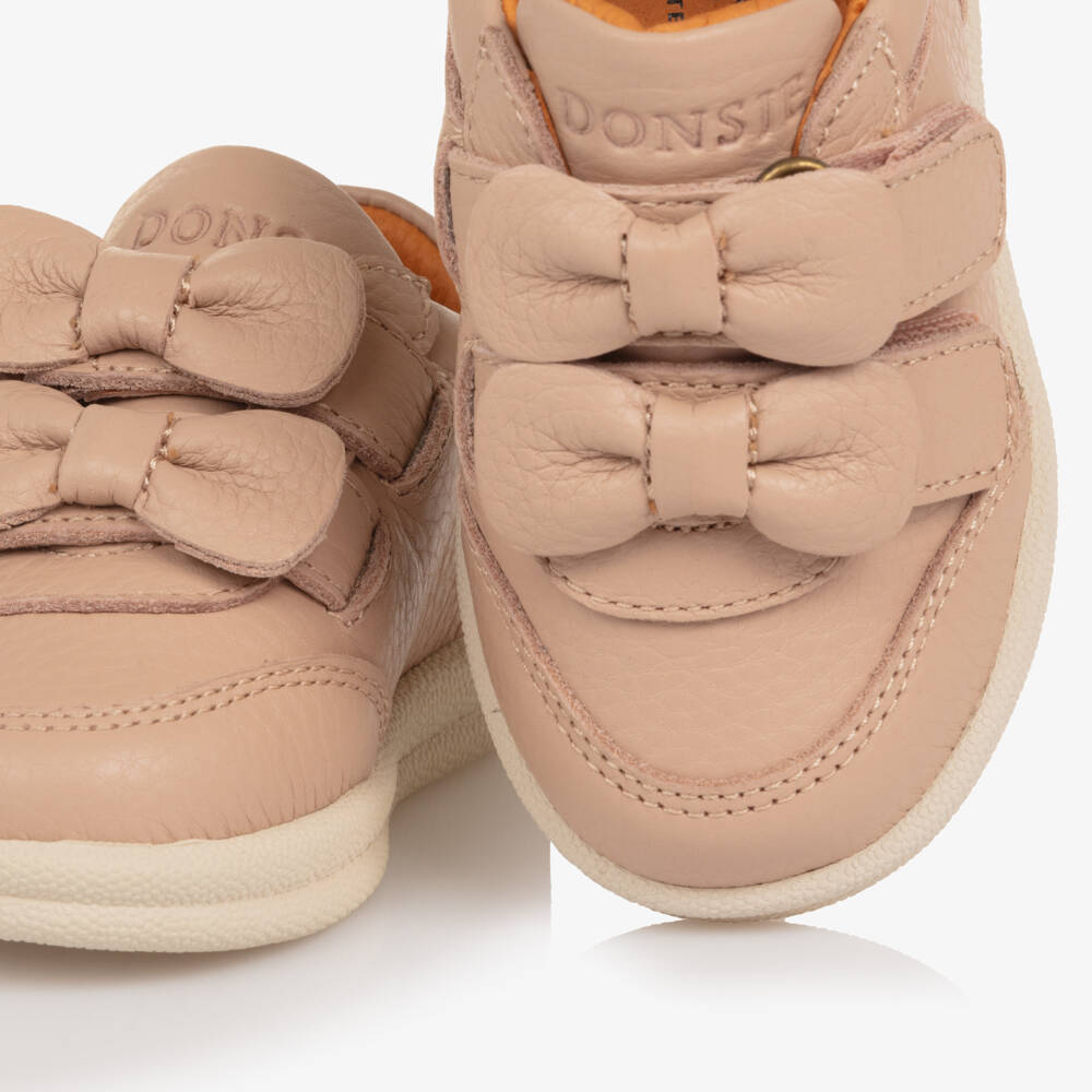 Donsje-Girls Pale Pink First Walker Zoena Sneakers | Childrensalon Outlet