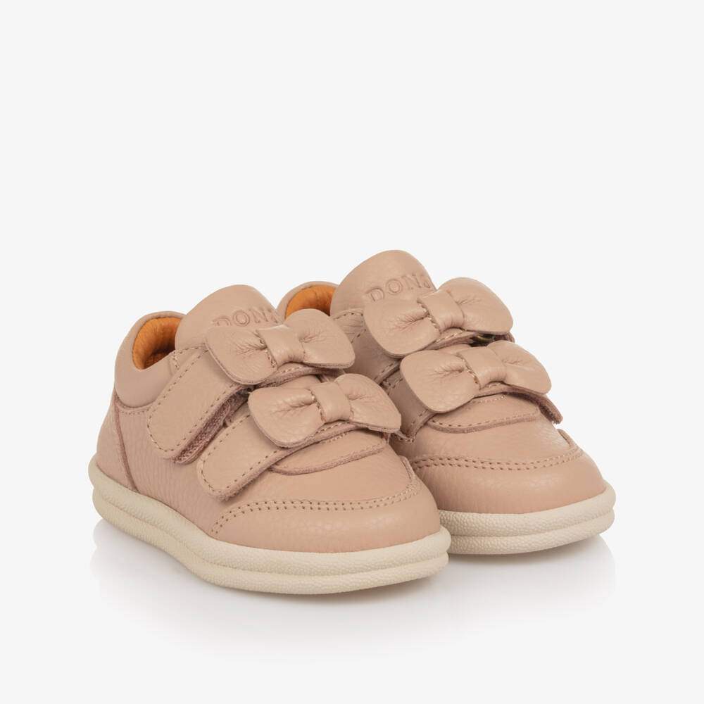 Donsje-Girls Pale Pink First Walker Zoena Sneakers | Childrensalon Outlet