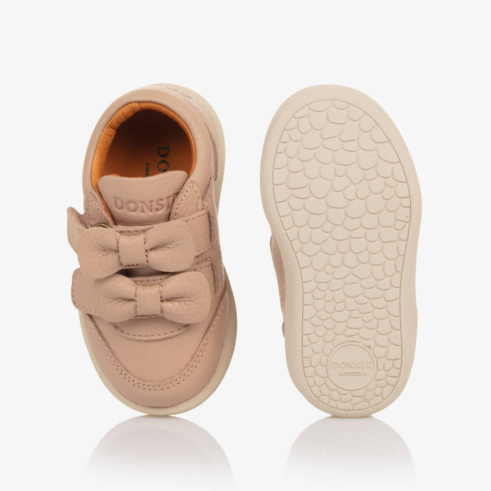 Donsje-Girls Pale Pink First Walker Zoena Sneakers | Childrensalon Outlet
