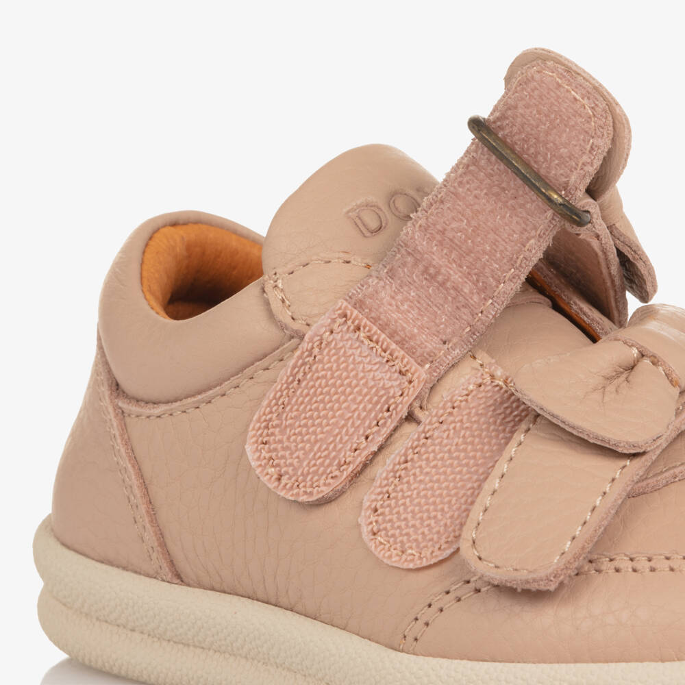 Donsje-Girls Pale Pink First Walker Zoena Sneakers | Childrensalon Outlet