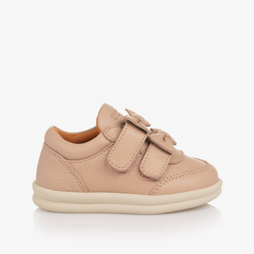 Donsje-Girls Pale Pink First Walker Zoena Sneakers | Childrensalon Outlet