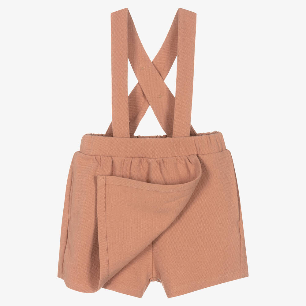 Donsje-Girls Pink Skort with Shoulder Straps | Childrensalon Outlet