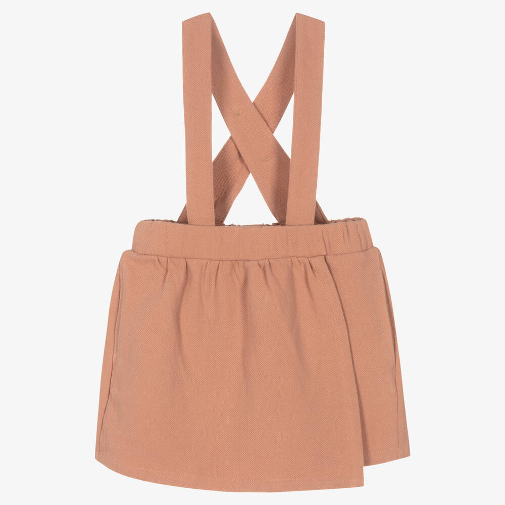 Donsje - Girls Pink Skort with Shoulder Straps  | Childrensalon