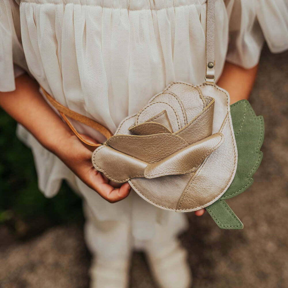 Donsje-Girls Rose Clay Shimmer Satchel | Childrensalon Outlet