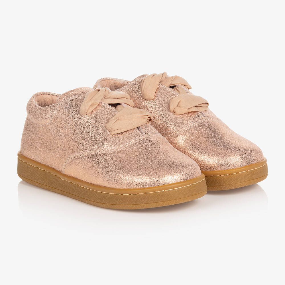 Donsje - Кожаные кроссовки цвета розового золота | Childrensalon