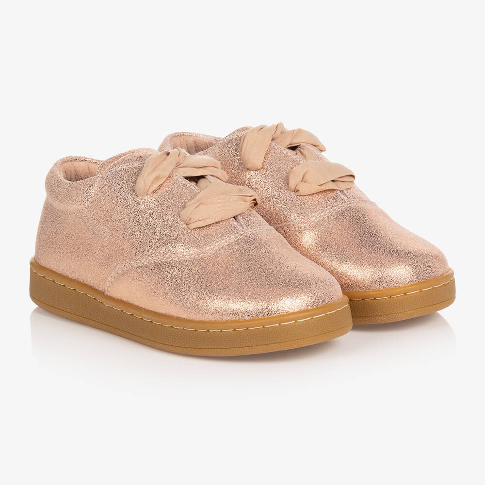 Donsje - Baskets rose doré en cuir fille | Childrensalon