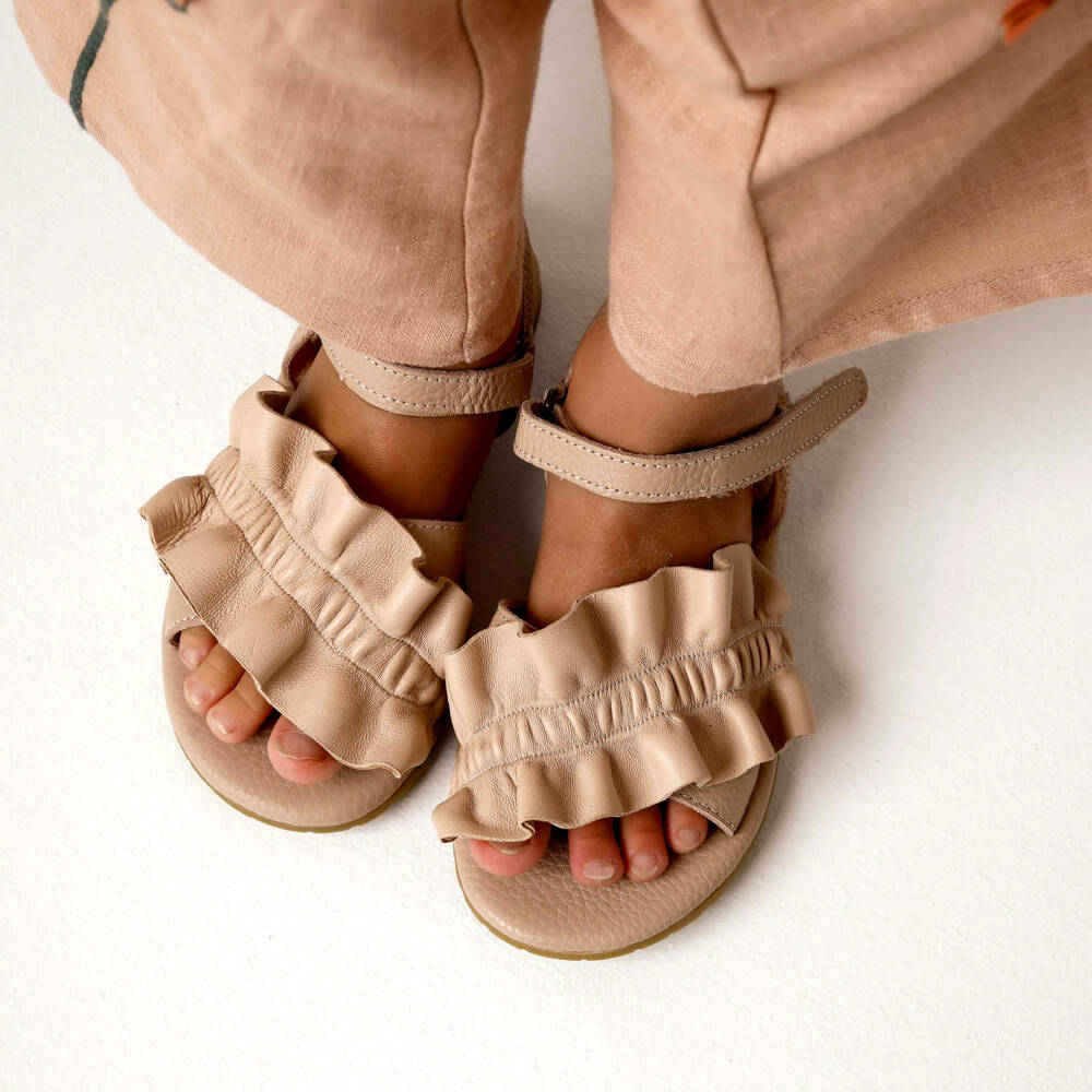 Donsje-Girls Rust Leather First Steps Sandals | Childrensalon Outlet