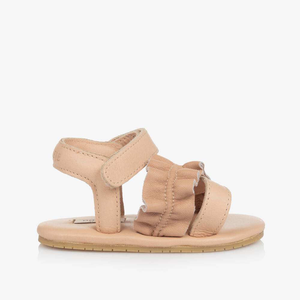 Donsje-Girls Rust Leather First Steps Sandals | Childrensalon Outlet