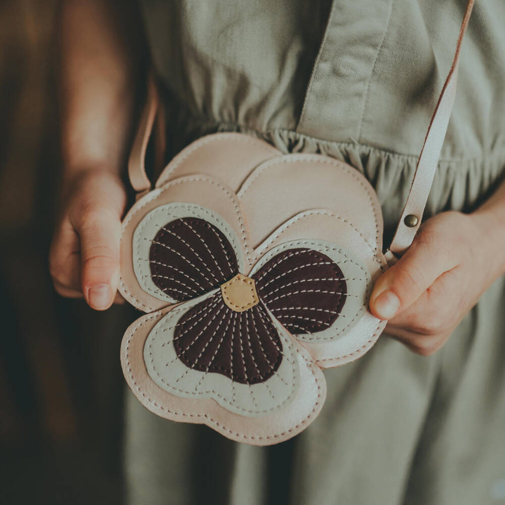 Donsje-Girls Soft Leather Rosebud Purse | Childrensalon Outlet