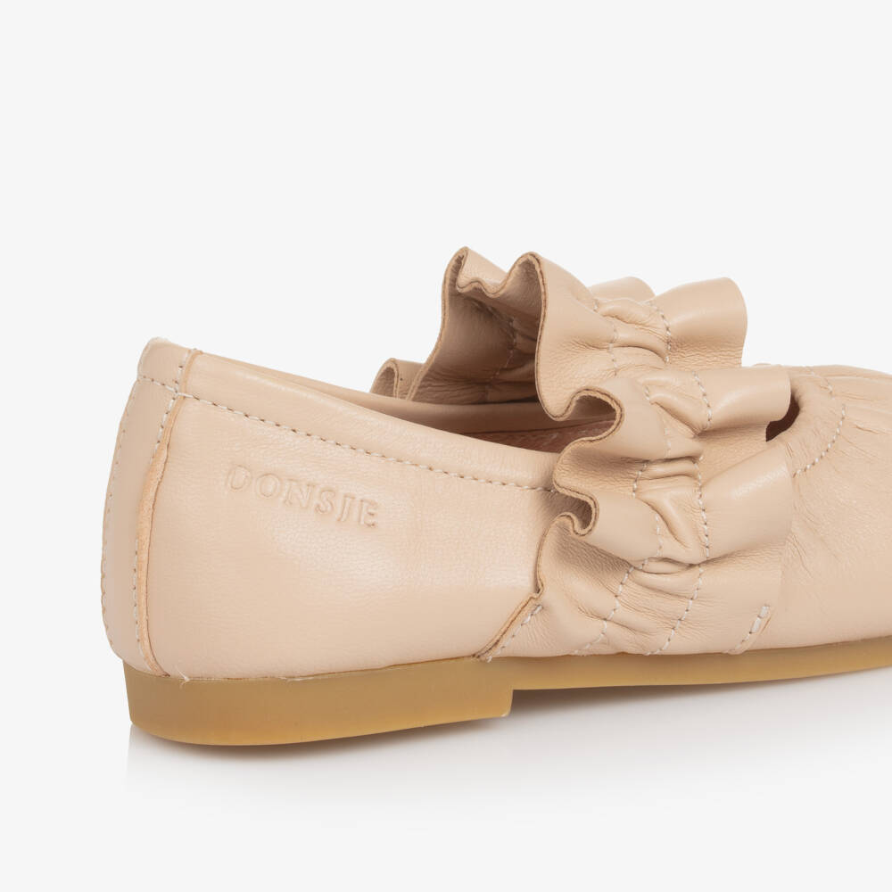 Donsje-Girls Soft Rose Leather Flats | Childrensalon Outlet