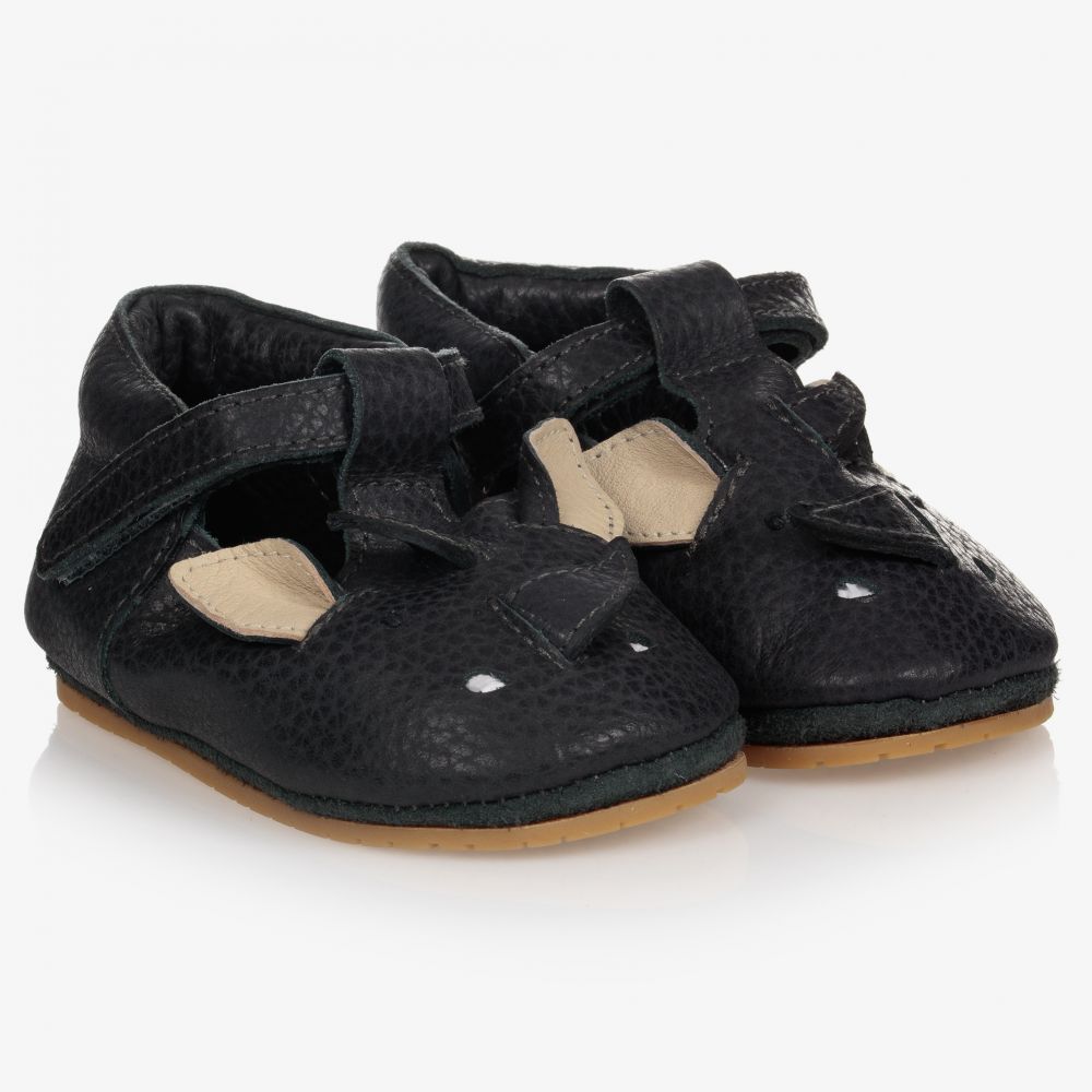 Donsje - Dunkelbraue Leder-Babyschuhe | Childrensalon