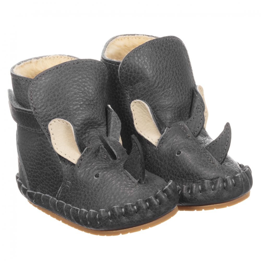 Donsje - Grey Leather Rhino Boots | Childrensalon