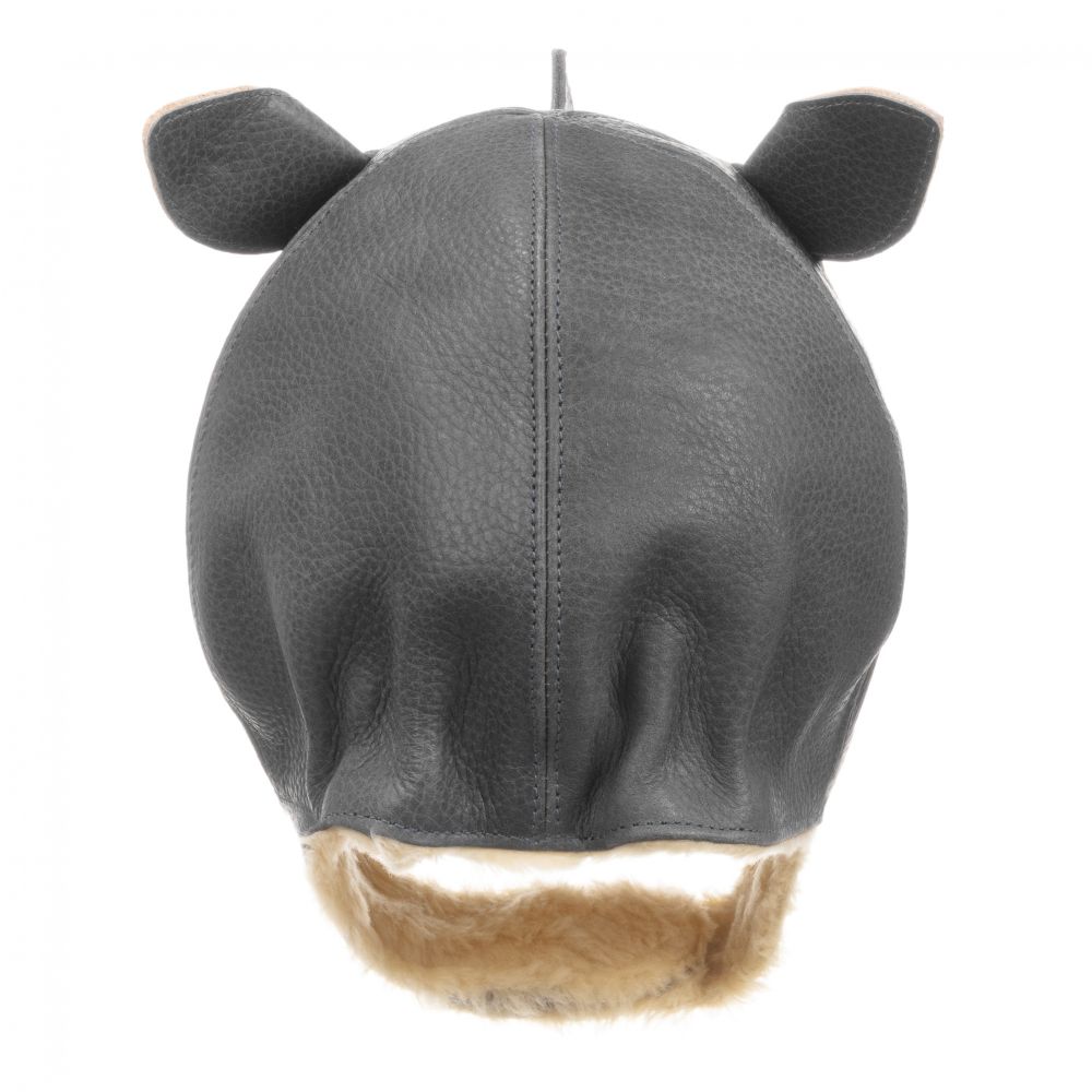 Donsje-Серая кожа шапка в виде головы носорога | Childrensalon Outlet