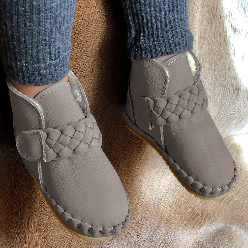 دونسجي-بوت جلد لون رمادي للأطفال | Childrensalon Outlet