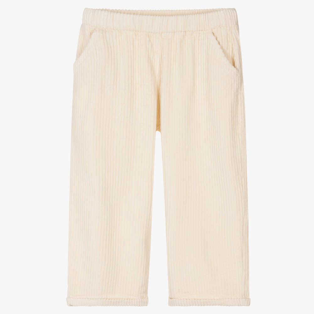 Ivory Cotton Corduroy Trousers