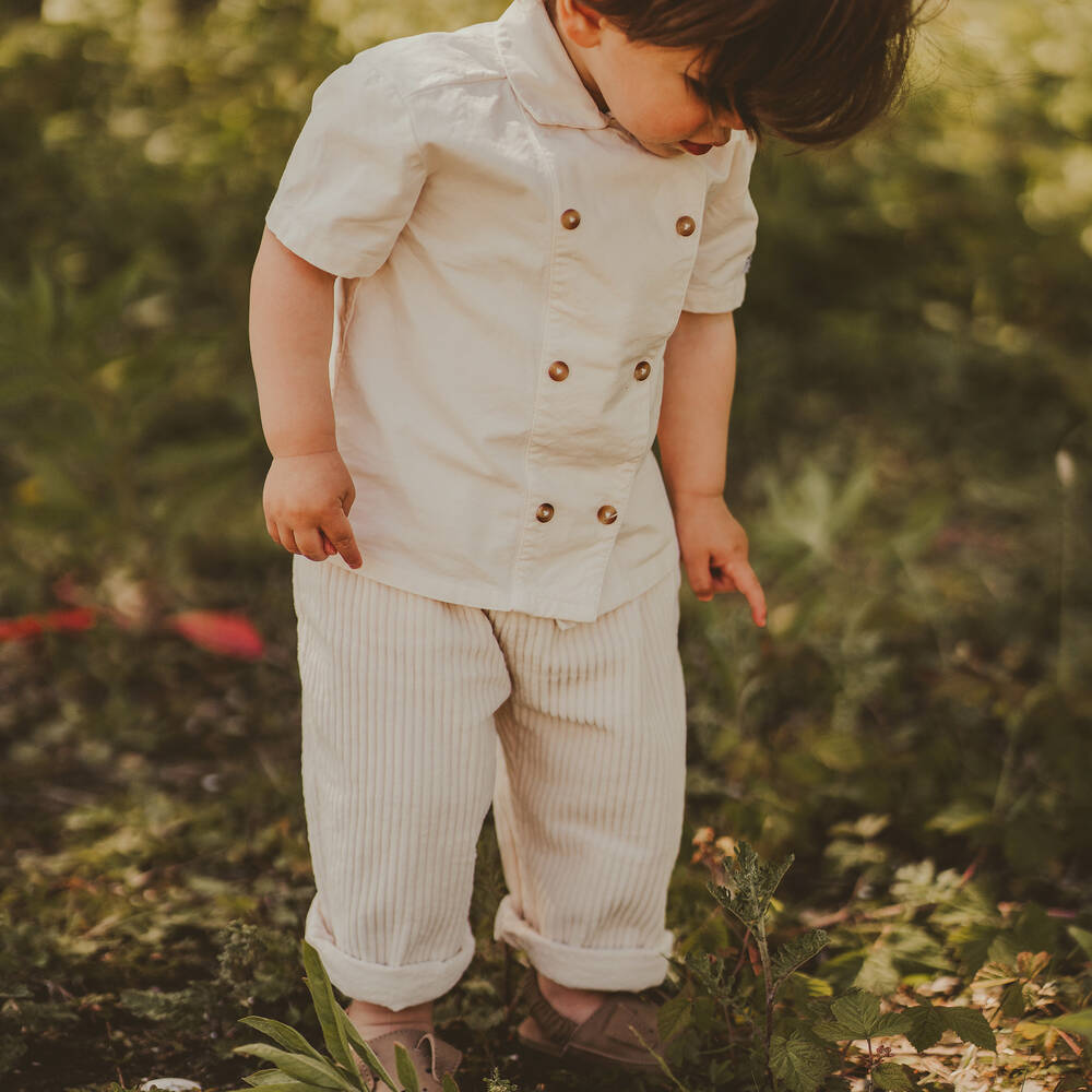 Donsje-Ivory Cotton Corduroy Trousers | Childrensalon Outlet