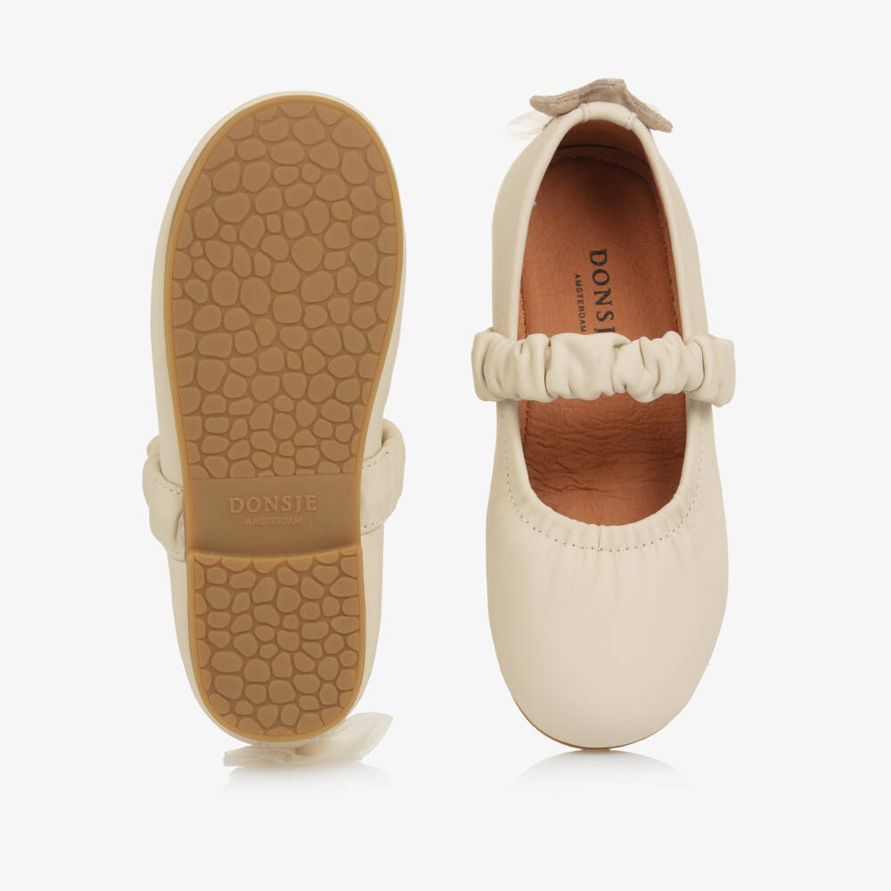 Donsje-Ivory Leather Ballerinas | Childrensalon Outlet