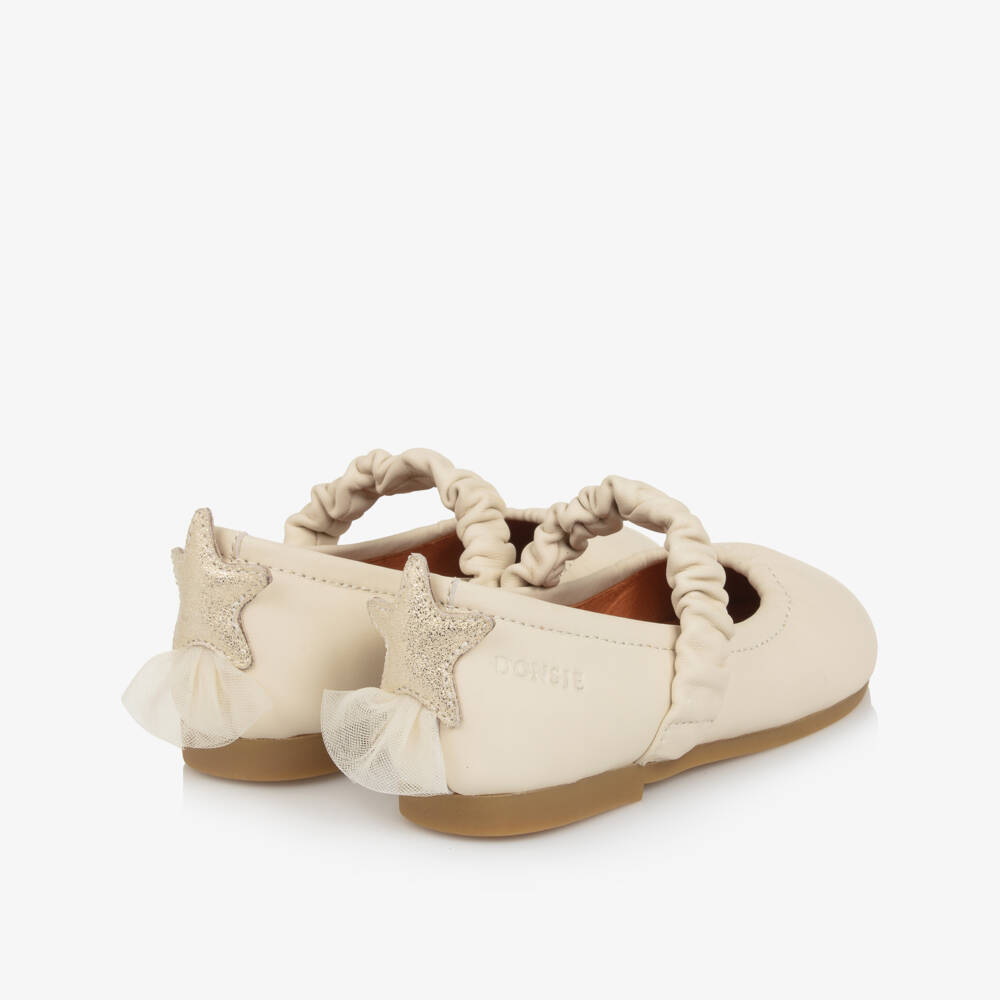 Donsje-Ivory Leather Ballerinas | Childrensalon Outlet