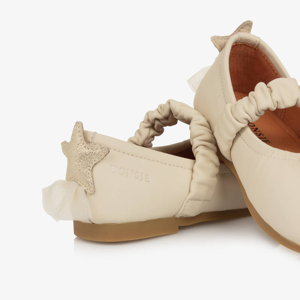 Donsje-Ivory Leather Ballerinas | Childrensalon Outlet