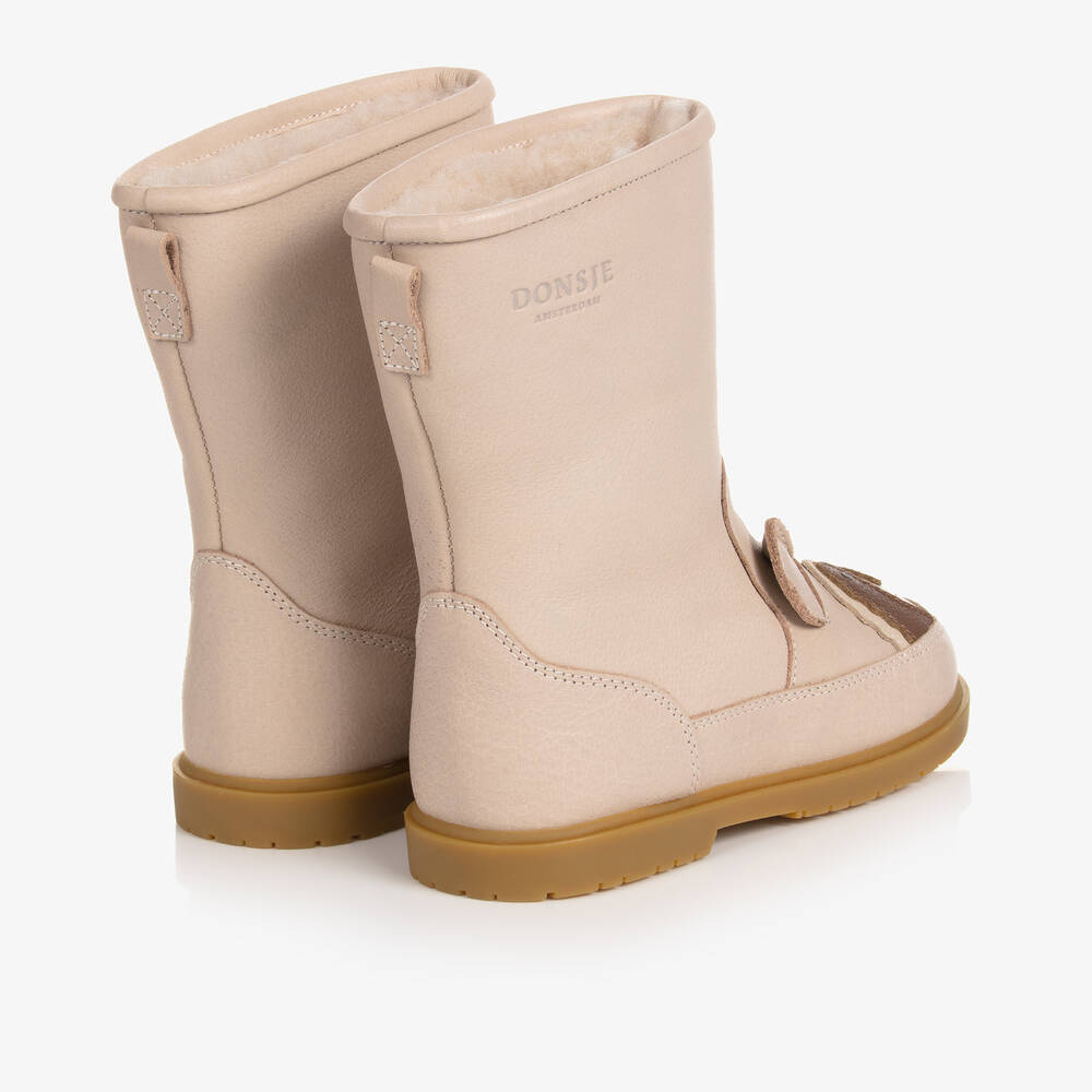 Donsje-Ivory Leather Boots | Childrensalon Outlet
