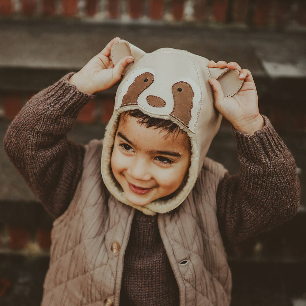 Donsje-Кремовая кожаная шапка | Childrensalon Outlet